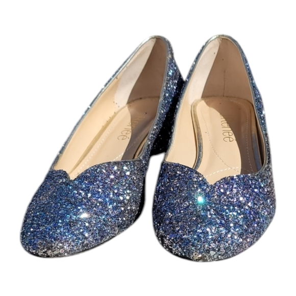 J. Renee Bambalina Women's Glitter Block Heel Pumps Party Shoes Blue Sil… - Picture 2 of 6